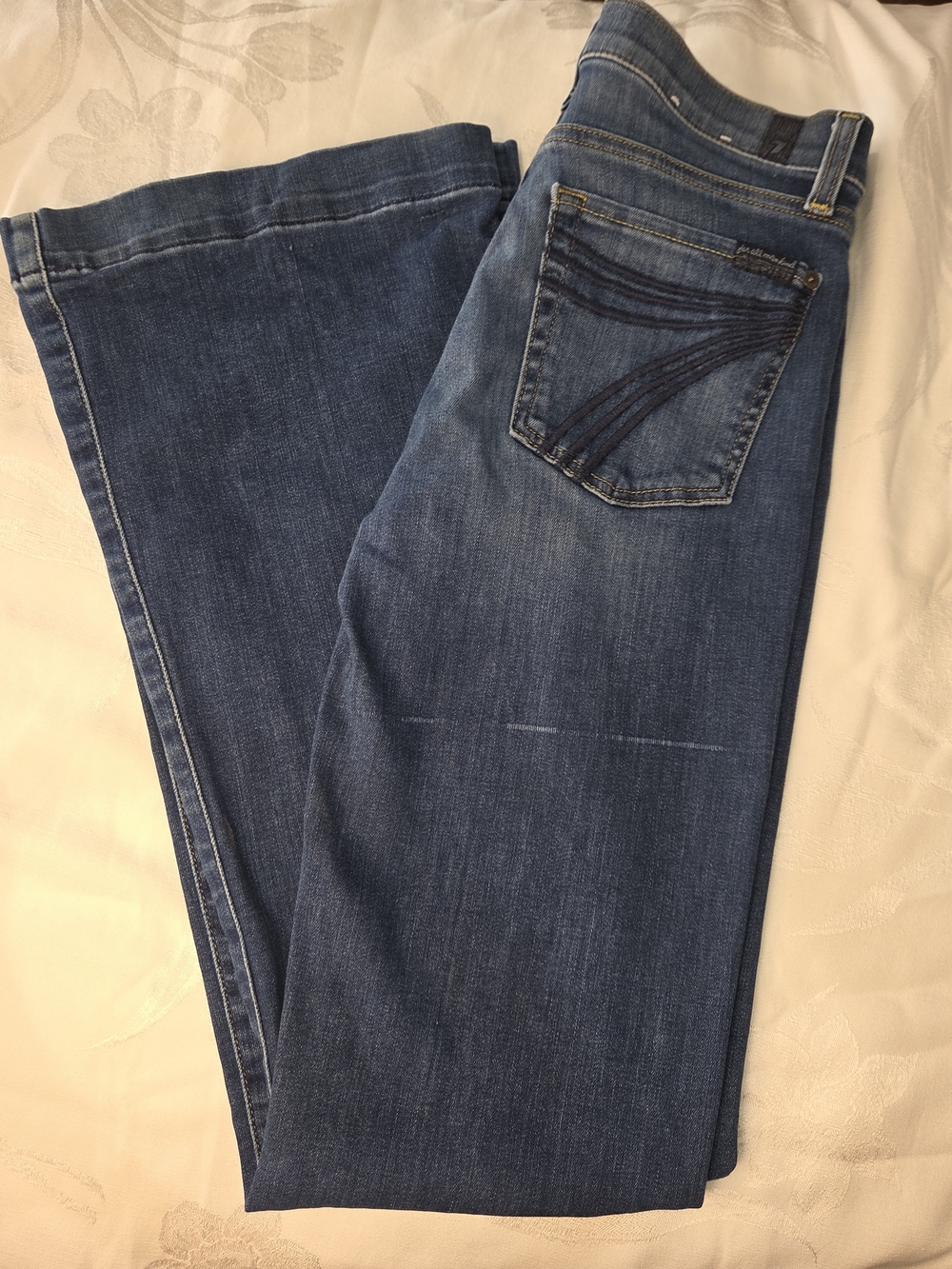 7 For All Mankind Doja Vintage Flare Jeans SZ 27 Women's Dark Blue Bootcut Jeans